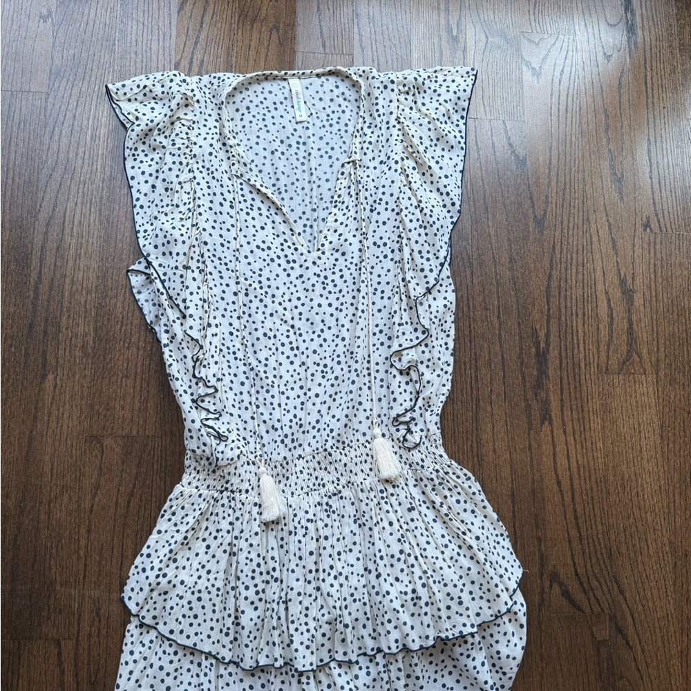 White Polka Dot Ruffle Dress